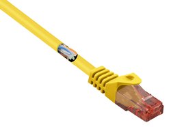 Kabel LAN Renkforce RF-5370038, 1 szt., RJ45, CAT 6, U/UTP, 10.00 m, żółty