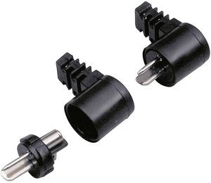 Złącze męskie głośnikowe BKL Electronic 0205005, niklowany, złącze męskie kątowe, 1 szt.