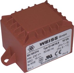 Transformator do płytki drukowanej Weiss Elektrotechnik 85/375  10,0VA 230V / 24V / 417m