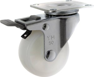 TOOLCRAFT TO-5137875 Kółko obrotowe poliamidu z blokadą 50 mm z płytką montażową  Maksymalne obciążenie: 50 kg