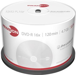 PRIMEON DVD-R 4.7GB 16x Silver Protect Disc Wrzeciono 50 mm DVD-R Primeon 2761204 50 szt.