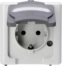 Gniazdo sieciowe z klapką Komplet Kopp BlueElectric 103356006, szary