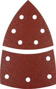 Trójkąty szlifierskie QUICK-STICK, DREWNO I METAL, elektrokorund, 100 x 62, 93 mm, ziarnistość 80 Papier ścierny delta kwb  496108 62, 93 mm, mm 5 szt.