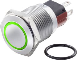 Przełącznik wciskany, wandaloodporny TRU COMPONENTS TC-GQ16-KF-11E/J/G/12V/C TC-7494804, 16 mm, 48 V/DC, 2 A, 1 szt.