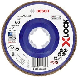 ŚCIERNICE LAMELKOWE X-LOCK X551 EXPERT DO METALU, PROSTE, TWORZYWA SZTUCZNE Tarcza lamelkowa Bosch Accessories X551 2608619816 Średnica 125 mm 1 szt.