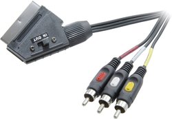 SpeaKa Professional SCART / Cinch kompozytowy TV, Odbiornik Kabel [1x złącze męskie SCART - 3x złącze męskie RCA/cinch] 2.00 m czarny
