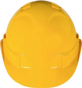 Hełm ochronny z plastikowym potnikiem, regulowany, żółty Kask ochronny kwb  379900  1 szt.