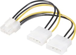 Kabel Y Renkforce RF-4233375 [2x złącze męskie IDE 4-pin - 1x złącze męskie PCI-E, 8-pin] 0.15 m