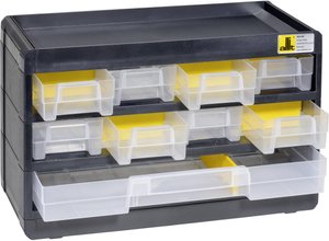 Szafka z pudełkami Allit VarioPlus Basic 15 458080 (S x W x G) 300 x 190 x 135 mm czarny, żółty 1 szt.