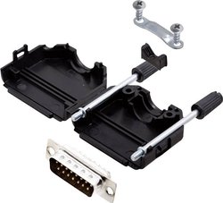 Zestaw listew męskich D-Sub encitech DPPK15-BK-DBP-K 6355-0001-02, rzędy: 2, styki: 15, 180 °, 1 zest.