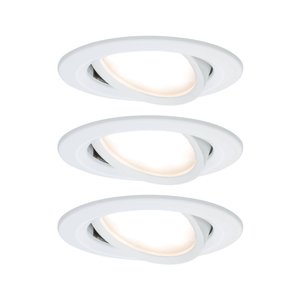 Oprawa wpuszczana LED 3-Step-Dim Nova Coin zestaw podstawowy obracany wokół 84mm 50° Coin 3x6W 3x460lm 230V 2700K matowa biel Lampa do zabudowy Paulmann Nova 93485 Zestaw 3-elementowy 18 W 470 lm