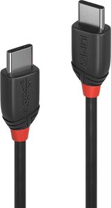 Kabel USB LINDY LINDY 1m USB 3.2 Typ C Kabel 3A Black, USB 3.2 Gen2x2, Złącze męskie USB-C®, Złącze męskie USB-C®, 1.00 m