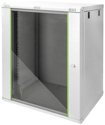 DIGITUS Professional obudowa naścienna, Seria Dynamic Basic — (S x W x G) 600 x 816 x 450 mm Szafa rack wisząca 19'' Digitus DN-19 16-U-EC, szkło bezpieczne, stal, 16 U