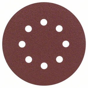 Zestaw arkuszy ściernych do szlifierek mimośrodowych, 25-częściowy, 8 otworów, 125 mm, 80 Papier ścierny ekscentryczny Bosch Accessories  2607019493  25 szt.