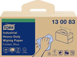 Bardzo mocne przemysłowe chusteczki papierowe Niebieskie W7 Recznik papierowy TORK 130083 200 ark.