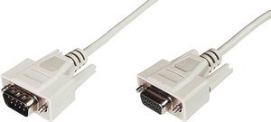 Kabel szeregowy Digitus AK-610203-050-E, [1x złącze męskie D-SUB 9-pin - 1x złącze żeńskie D-SUB 9-pin], 5.00 m