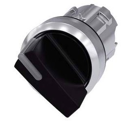 Przełącznik podświetlany, 22 mm, okrągła, metalowa, polerowane na wysoki połysk, czarny, Pokrętło krótkie Przełącznik Siemens 3SU1052-2BF10-0AA0  czarny 1 x 90 °  1 szt.