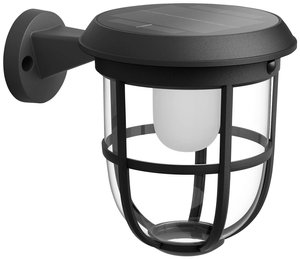 Niezwykle wydajny kinkiet zewnętrzny Philips o mocy 1,3 W, z możliwością podłączenia czujnika Lampa ścienna solarna z czujnikiem ruchu Philips Radii 8720169267176, 1.3 W, 3000 K