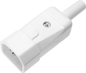 Wtyk zasilający IEC Kaiser, 3-pin, 10 A, 250 V, biały