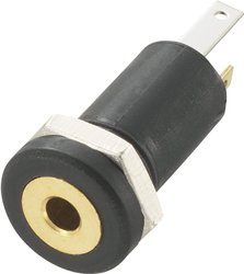 Złącze męskie jack 2,5 mm TRU COMPONENTS 1572251, niklowany, złącze żeńskie do wbudowania pionowego, 1 szt.