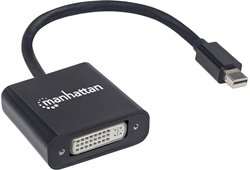 Przejściówka, adapter Mini DisplayPort Manhattan 322485 Passiver Mini-DisplayPort-Stecker auf DVI-I-Buchse Adapter 1080p@60Hz, [1x złącze męskie Mini DisplayPort - 1x złącze żeńskie DVI 29-pin]
