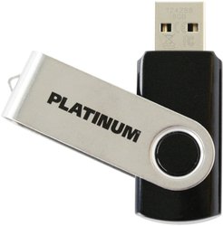 Pendrive USB 2.0 Platinum Twister, 8 GB, czarny, 10 MB/s / 3 MB/s, obracany