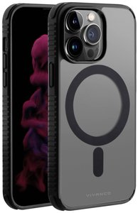 Vivanco Mag Solid Elite Futerał backcase Apple iPhone 14 Pro przeźroczysty, czarny Kompatybilny z MagSafe, Odporny na wstrząsy