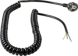 Spiralny kabel połączeniowy 1 - 2,5 metra kabel AS Schwabe 70424, 2.5 m, czarny