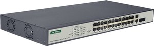 Switch Digitus DN-95343 24 Fast Ethernet PoE, niezarządzalny, 2-portowy Combo TP/SFP Digitus DN-95343 Switch sieciowy RJ45/SFP 24+2 Porty 10 / 100 MBit/s