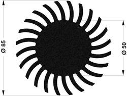 Radiator LED Fischer Elektronik SK 572 20 SA 2.15 K/W