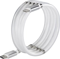 Kabel USB Renkforce, USB 2.0, Złącze męskie USB-C®, Złącze męskie Lightning, 1.00 m