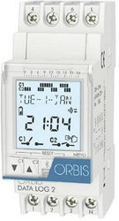 ORBIS Zeitschalttechnik OB175012 Przekaźnik czasowy na szynę DIN DATA LOG 2  230 V, cyfrowy, 2 x WŁ/WYŁ