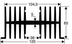 Radiator żeberkowy Fischer Elektronik SK 34 75 SA 1.1 K/W