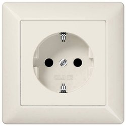 Jung AS1520 Gniazdko zasilania 16A 250V pełna płyta 80,5x80,5mm kremowo-biała Gniazdo z uziemieniem Jung AS1520 kremowo-biały