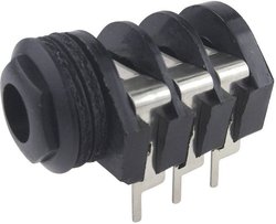 Złącze męskie jack 6,35 mm CL1332A Cliff CL1332A złącze żeńskie do wbudowania poziomego Ilość styków: 3 stereo czarny 1 szt.