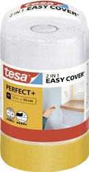 tesa Easy Cover Perfect + Refill M - folia malarska 2w1 z taśmą malarską z papieru washi - do maskowania i krycia podczas prac malarskich - 33 mx 55 cm Folia ochronna tesa  56593-00000-00 Easy Cover Perfect+ (D x S) 33 m x 550 mm 33 m 1 zest.