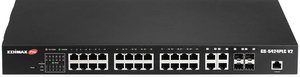 EDIMAX do monitoringu VLAN 28-portowy Gigabit PoE + Web Smart Switch na duże odległości z 4 gigabitowymi portami combo RJ45 / SFP EDIMAX GS-5424PLC V2 Switch sieciowy 24+4 Porty 10 / 100 / 1000 MBit/s funkcja PoE