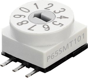 Przełącznik kodujący Hartmann P65SMT 101 Kodowanie: BCD 0-9 Pozycje przełączenia 10 1 szt.