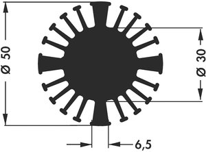 Radiator LED Fischer Elektronik SK 602 20 SA 2.4 K/W