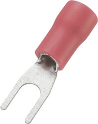 Końcówka widełkowa 0,5 mm² 1,5 mm² Ø otworu = 3,2 mm, częściowo izolowana, czerwona, 745224 100 szt.