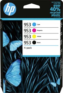 HP 953 atrament zestaw 4 szt. tusz oryginalny Czarny, cyjanowy, magenta, żółty 6ZC69AE Tusz