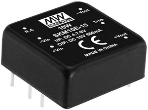 Seria modułów przetwornic MEANWELLL DC/DC SKM10 DIP 1''x1''' Obudowa Pojedyncze wyjście Stosunek napięcia wejściowego: 2:1 Moc: 10W regulowana Moduł przetwornicy DC/DC Mean Well SKM10A-12 SKM10A-12, 10 W, 833 mA, 1 szt.