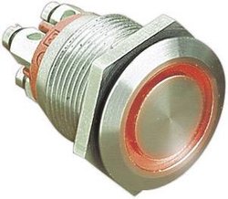 Przycisk wandaloodporny chwilowy Bulgin MPI002/TERM/WH, 1 x wył/(wł), IP66, 1 szt.