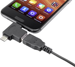Przejściówka, adapter USB Renkforce RF-4541490, [1x złącze męskie USB-C, złącze męskie Micro-B USB 2.0 - 1x złącze żeńskie USB 3.2 (USB 3.1)]
