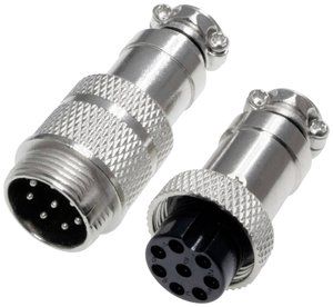 Złącze męskie okrągłe 453566, styki:8, 30 V/AC, 1 A, 1 zest.