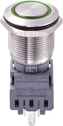 Przycisk wandaloodporny chwilowy TRU COMPONENTS LAS1-BGQ-11E/G/12V, 1 x wył/(wł), IP67, 1 szt.