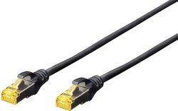 Kabel krosowy DIGITUS Professional CAT 6A S-FTP, LSZH, AWG 26/7, skrętka, 0,25 m długości, czarny Kabel LAN Digitus DK-1644-A-0025/BL, 1 szt., RJ45, CAT 6a, S/FTP, 0.25 m, czarny