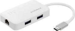 Edimax USB-C do 3-portowego koncentratora USB 3.0 Gigabit Ethernet Adapter sieciowy EDIMAX EU-4308   USB 3.2 Gen 2 (USB 3.1)