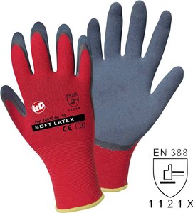 L+D Griffy Soft Latex 14910-10 Polyester Rękawice robocze Rozmiar rękawic: 10 EN 388:2016   CAT II 1 szt.