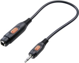 SpeaKa Professional SP-7870652  Jack Audio Przejściówka, adapter [1x złącze męskie jack 3,5 mm - 1x złącze żeńskie jack 6,3 mm] czarny